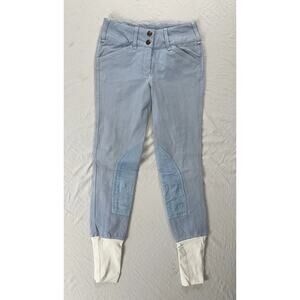 Tuff Rider Sierra Knee Patch Equestrian Breeches In Cadet Blue Women's Size 24